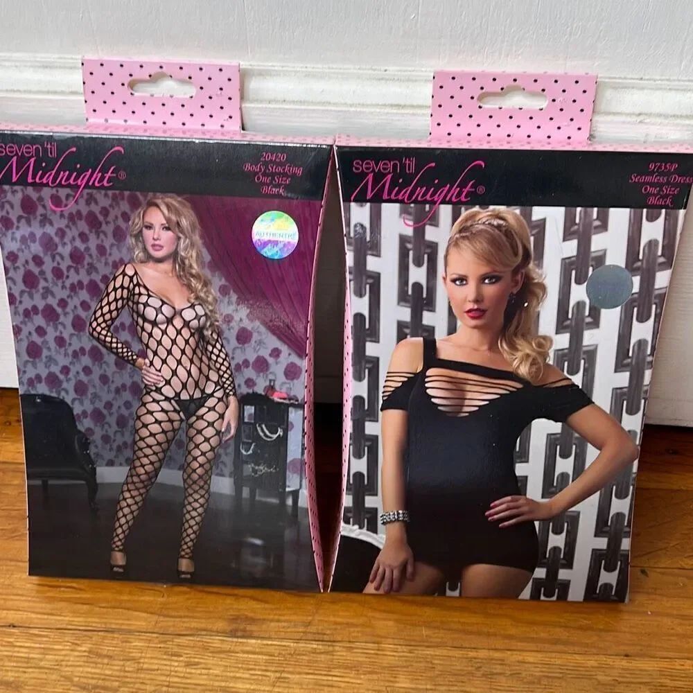Seven 'til Midnight Bold Fishnet Bodystocking Long Sleeve 20420 + 9735P Seamless